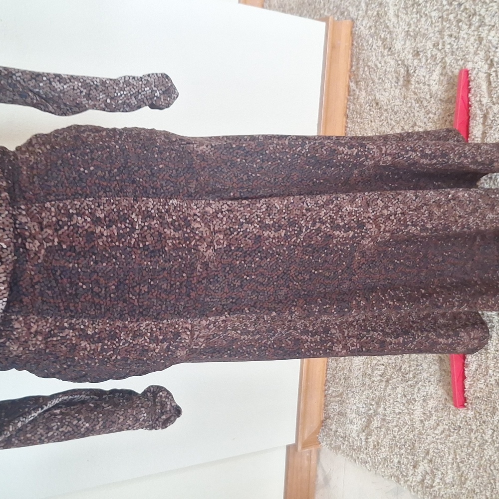 H&M Pretty Long  Brown & Tan Dress Size S - Picture 5 of 16